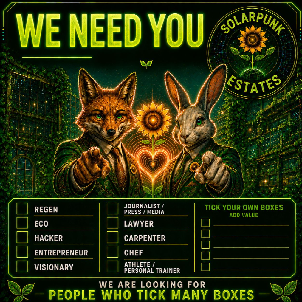 We need you — Solarpunk Estates